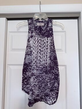 Soulcycle  Purple & White Burnout Tank Top - Size Medium